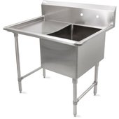 1B184-1D18L-X John Boos, 40" One Compartment Sink w/ 1 Drainboard, 14" Deep Bowl, B Series