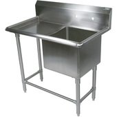 1PB20-1D24L John Boos, 48" One Compartment Sink w/ 1 Drainboard, 12" Deep Bowl, Pro-Bowl Series