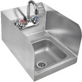 PBHS-W-0909-P-SSLR-X John Boos, 12" Stainless Steel Hand Sink w/ Back Splash Faucet & Side Splash