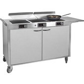 ICS234-18 Spring USA, 34" Mobile Cooking Station, 2 Max Induction Ranges, 3,950 Watt