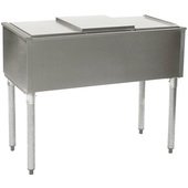 B18ICPT-7 Eagle Group, 18" x 36" Stainless Steel Underbar Pass-Thru Ice Bin w/ 7 Circuit Cold Plate, 125 Lb, 1800 Series