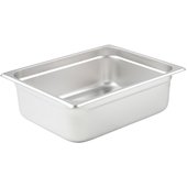 SPJL-204 Winco, 1/2 Size Stainless Steel Steam Table Pan w/ Anti-Jamming Corners, 4" Deep