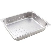 SPJH-202PF Winco, 1/2 Size Perforated Stainless Steel Steam Table Pan, 2.5" Deep