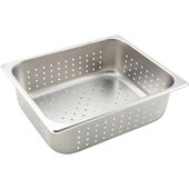 SPJH-204PF Winco, 1/2 Size Perforated Stainless Steel Steam Table Pan, 4" Deep