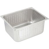 SPJH-206PF Winco, 1/2 Size Perforated Stainless Steel Steam Table Pan, 6" Deep