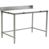 CT2472S-BS Eagle Group, 72" x 24" Poly Top Cutting Table w/ Backsplash