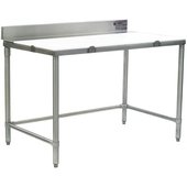 BT2448S Eagle Group, 48" x 24" Poly Top Boning Table w/ 2 Removable Polymer Boards & Backsplash