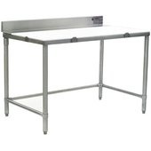 BT3660S Eagle Group, 60" x 36" Poly Top Boning Table w/ 2 Removable Polymer Boards & Backsplash