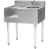 BD24-18L Eagle Group, 24" x 20" Underbar Blender Station w/ Dump Sink & Faucet, Left Side Blender