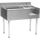 BM62-18R Eagle Group, 62" x 20" Underbar Blender Station w/ 75 Lb Ice Bin & 24" Drainboard, Right Side Blender