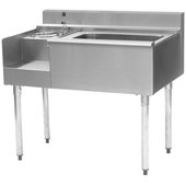 BM50-22L Eagle Group, 50" x 24" Underbar Blender Station w/ 63 Lb Ice Bin & Bottle Holders, Left Side Blender