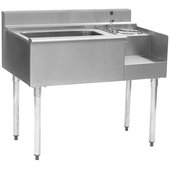 BM62-22R Eagle Group, 62" x 24" Underbar Blender Station w/ 63 Lb Ice Bin & 24" Drainboard, Right Side Blender