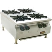 CLHP-4-NG-X Eagle Group, 100,000 Btu Gas Hot Plate, Countertop, Manual Controls, RedHots Chef's Line