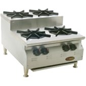 CLUHP-4-NG-X Eagle Group, 100,000 Btu Gas Hot Plate, Countertop, Manual Controls, RedHots Chef's Line