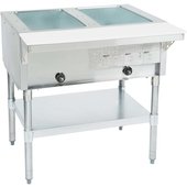 HT2-LP-1X Eagle Group, 33" Liquid Propane Gas Steam Table, 2 Pan Capacity, 7,000 Btu