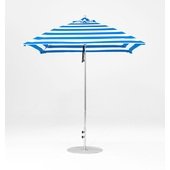 454FM-SR-BSA Frankford Umbrellas, 6 1/2' Monterey Square Pulley Lift Umbrella w/ 1 1/2" Aluminum Pole, Blue Stripe