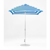 454FMC-SR-BSA Frankford Umbrellas, 6 1/2' Monterey Square Crank Lift Umbrella w/ 1 1/2" Aluminum Pole, Blue Stripe