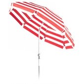 844FC-SR-RSA Frankford Umbrellas, 7 1/2' Catalina Octagonal Crank Lift Tilting Umbrella w/ 1 1/2" Aluminum Pole, Red Stripe