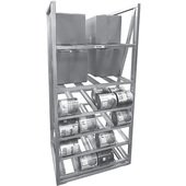CSBR-80 Channel Manufacturing, Full Size Heavy Duty Stationary Aluminum Can Rack w/ Storage Shelves, 80 Can Capacity