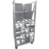 CSBR-80M Channel Manufacturing, Full Size Heavy Duty Mobile Aluminum Can Rack w/ Storage Shelves, 80 Can Capacity