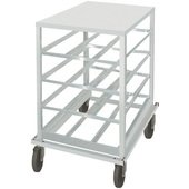 CRPL10-72 Advance Tabco, Half Size Mobile Aluminum Can Rack w/ Poly Top, 72 Can Capacity
