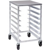 RB47A Channel Manufacturing, 7 Slot Aluminum Pizza Dough Box Rack w/ Work Top