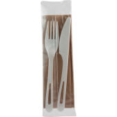 AS-PS-FKN World Centric, Individually Wrapped Compostable PLA Flatware Set w/ Napkin (500/Case)
