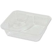 14133 Great Western, 5" x 6" Small 2 Compartment Nacho Tray, Clear (500/Case)