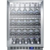 SCR611GLOSCH Summit Appliance, 1 Swing Glass Door Undercounter Wine Cellar Cabinet, Single Temperature, 3 Shelves