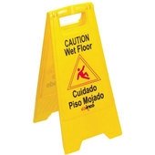 WCS-25 Winco, 25" Yellow Double Sided Wet Floor Sign, English/Spanish