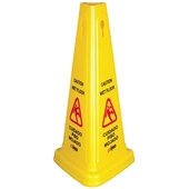 WCS-27T Winco, 27" Yellow Tri-Cone Wet Floor Sign, English/Spanish