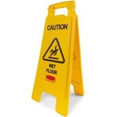 FG611277YEL Rubbermaid, 25" Yellow Double Sided Wet Floor Sign, English