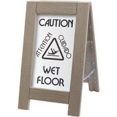 3504 Cal-Mil, 22" Brown Double Sided Outdoor Wet Floor Sign, English/Spanish