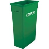 PTC-23GRC Winco, 23 Gallon Slim Recycling Container, Green