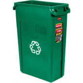 FG354007GRN Rubbermaid, 23 Gallon Slim Jim® Recycling Container, Green (4/pk)