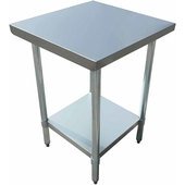 WT-2424-E Admiral Craft, 24" x 24" Table, Stainless Steel Top w/ Undershelf