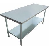 WT-3060-E Admiral Craft, 60" x 30" Table, Stainless Steel Top w/ Undershelf