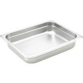 SPJH-202 Winco, 1/2 Size Stainless Steel Steam Table Pan w/ Anti-Jamming Corners, 2.5" Deep