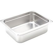 SPJH-204 Winco, 1/2 Size Stainless Steel Steam Table Pan w/ Anti-Jamming Corners, 4" Deep