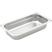 SPJH-302 Winco, 1/3 Size Stainless Steel Steam Table Pan w/ Anti-Jamming Corners, 2.5" Deep
