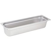 SPJH-4HL Winco, 1/2 Size Long Stainless Steel Steam Table Pan w/ Anti-Jamming Corners, 4" Deep