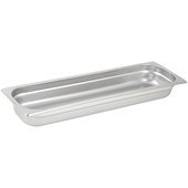 SPJH-2HL Winco, 1/2 Size Long Stainless Steel Steam Table Pan w/ Anti-Jamming Corners, 2.5" Deep