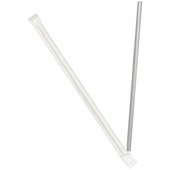 JW7 Dixie, 7 3/4" Clear Individually Wrapped Plastic Jumbo Straws (12,000/Case)
