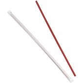 JW12 Dixie, 12" Red Individually Wrapped Plastic Giant Straws (2,000/Case)