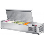 CTST-1200-N Turbo Air, 47" Refrigerated Countertop Salad Table, (5) 1/4 Size Pans