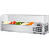 CTST-1200G-N Turbo Air, 47" Refrigerated Countertop Salad Table w/ Sneeze Guard, (5) 1/4 Size Pans