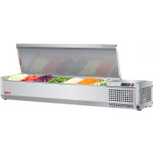 CTST-1500-N Turbo Air, 59" Refrigerated Countertop Salad Table, (7) 1/4 Size Pans