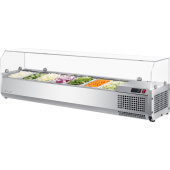 CTST-1500G-N Turbo Air, 59" Refrigerated Countertop Salad Table w/ Sneeze Guard, (7) 1/4 Size Pans