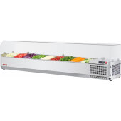 CTST-1800G-N Turbo Air, 71" Refrigerated Countertop Salad Table w/ Sneeze Guard, (9) 1/4 Size Pans