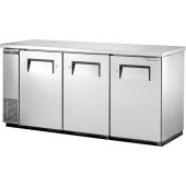 TBB-24-72-S-HC True, 73" 3 Solid Door Back Bar Cooler, Stainless Steel